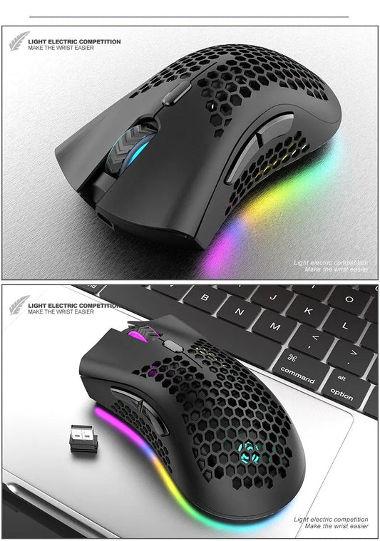 BM600 Wiederaufladbare kabellose RGB-Gaming-Maus für PC