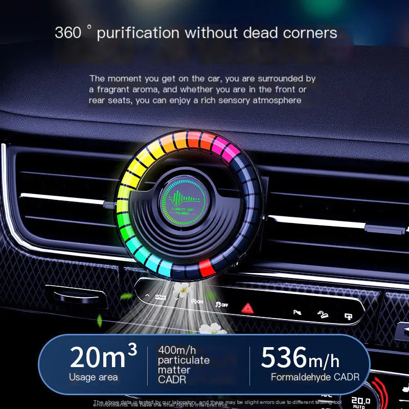 Smart Car Air Freshener with Rhythm Light and Aroma