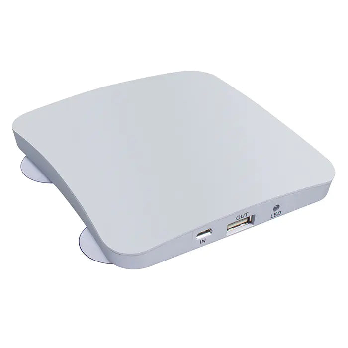 Solarbetriebenes, tragbares Ladegerät mit Saugnapf (Powerbank)