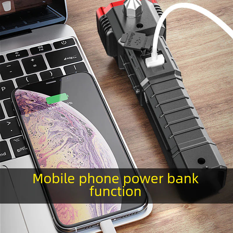 Multifunctional Car Safety Hammer with Power Bank and Light