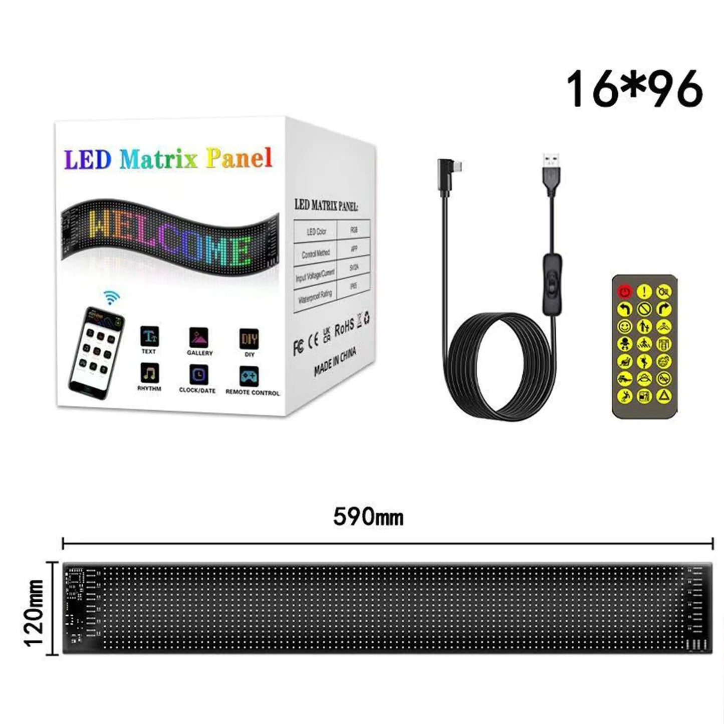 Bluetooth Car LED Display Screen