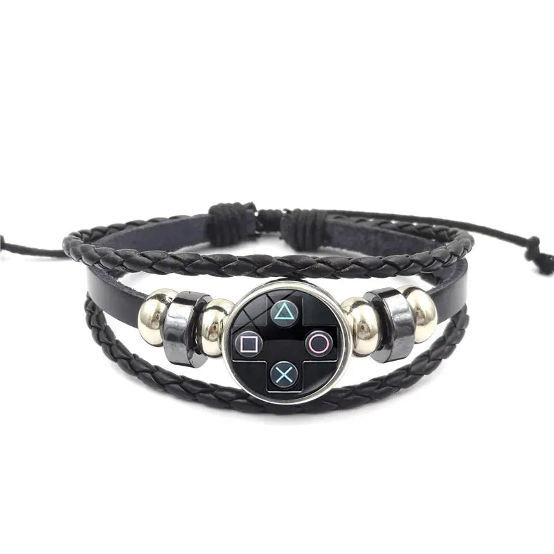 Game Controller Leather Bracelet for Men and Women
