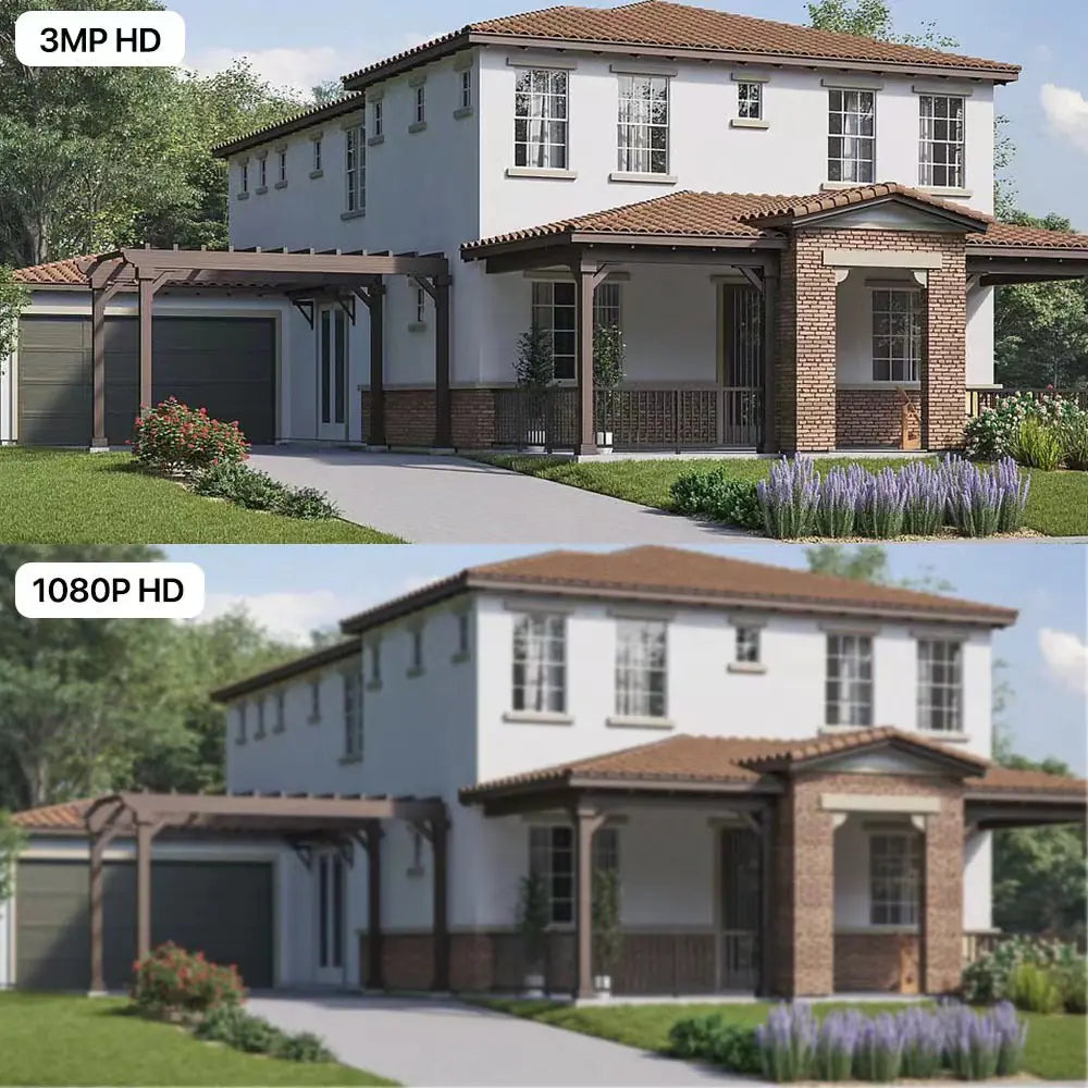 3MP FHD Solar Battery Outdoor Security Camera with Night Vision