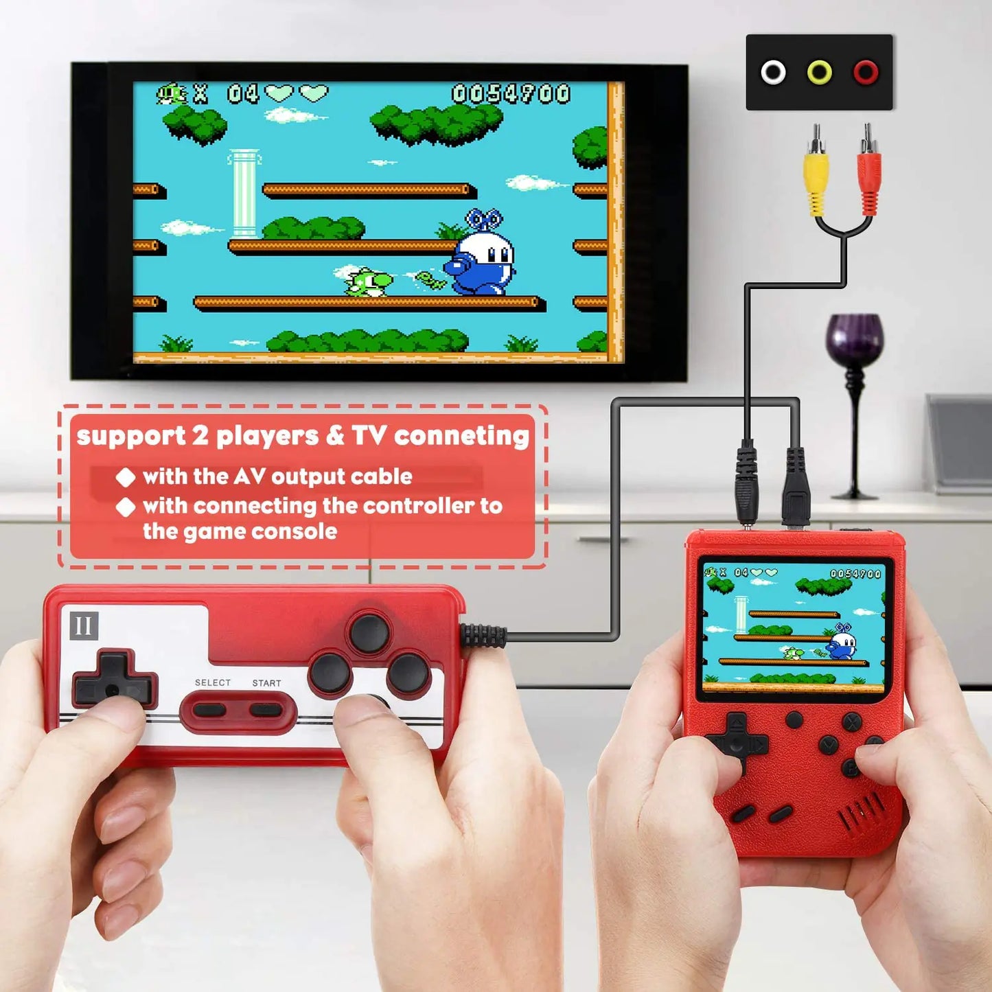 Mini Game Console with 400 Games and HD Screen
