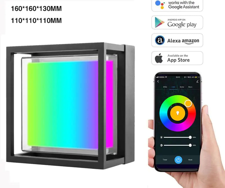 Smart RGB LED Wall Light with Color Control App