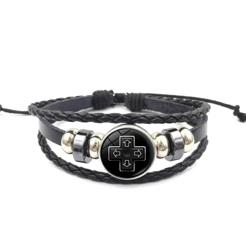 Game Controller Leather Bracelet for Men and Women