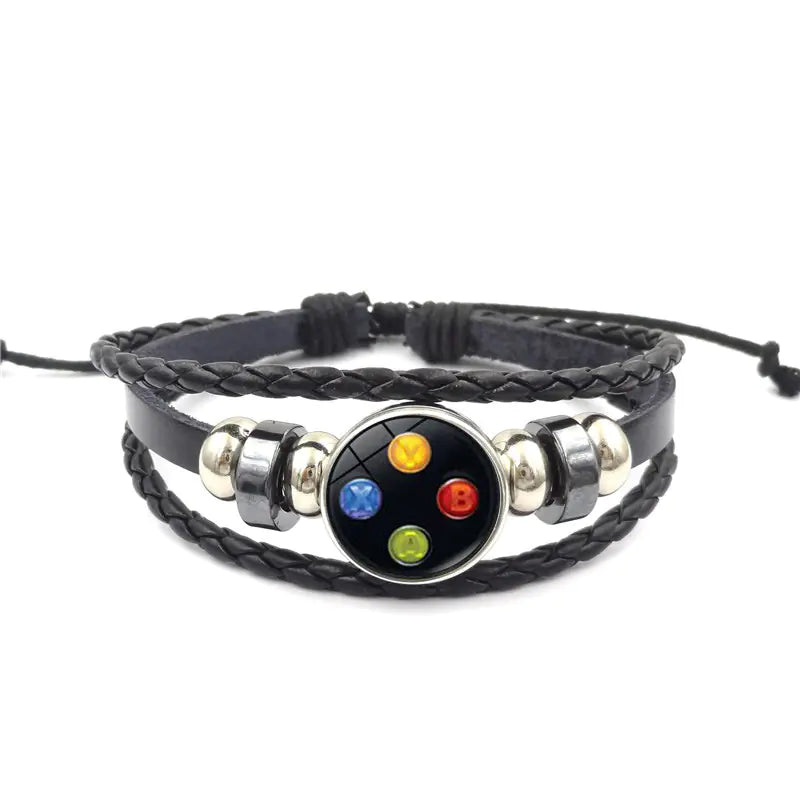 Game Controller Leather Bracelet for Men and Women