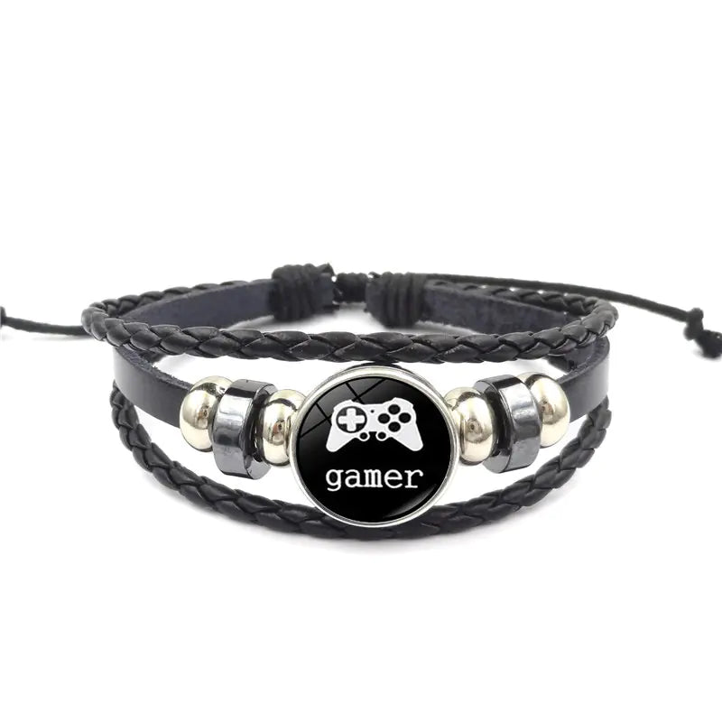 Game Controller Leather Bracelet for Men and Women
