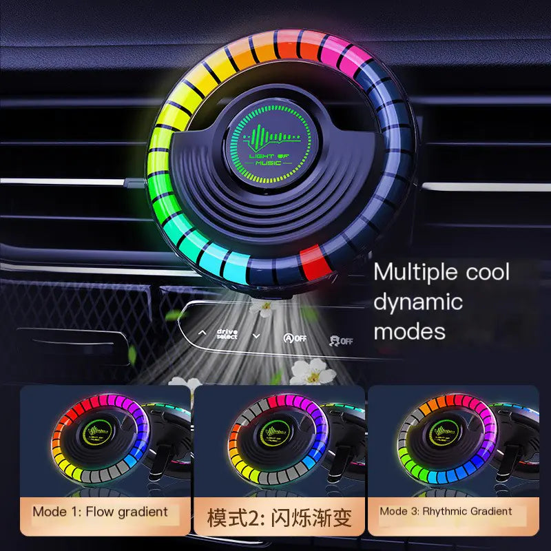 Smart Car Air Freshener with Rhythm Light and Aroma