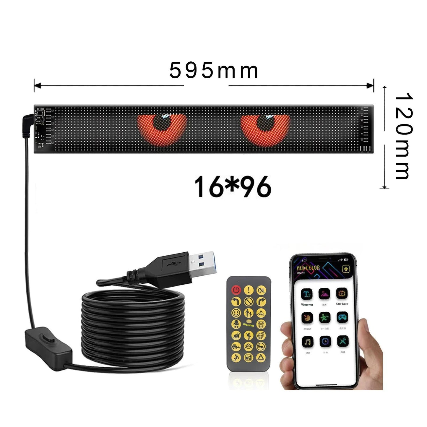 Bluetooth Car LED Display Screen